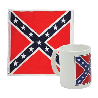 White Mug with Rebel Flag and 12"x 18" Flag - Ruffin Flag Company