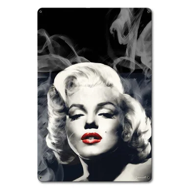 Marilyn Monroe Smoky Metal Sign - Vintage Sign Co.