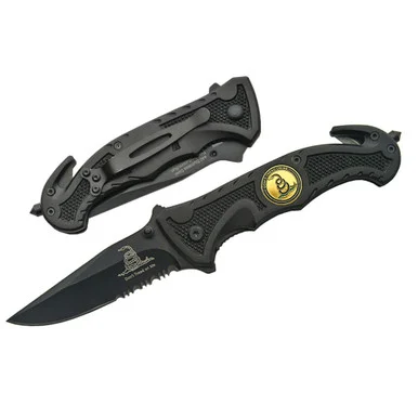 Don't Tread on Me Folding Knife - Black