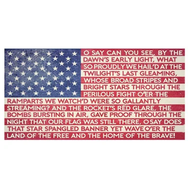American Flag Star Spangled Banner Lyrics Metal Sign - Vintage Sign Co.