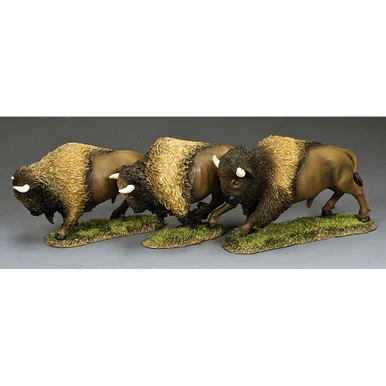 3-Piece Running Buffalo 1/30 Figure Set