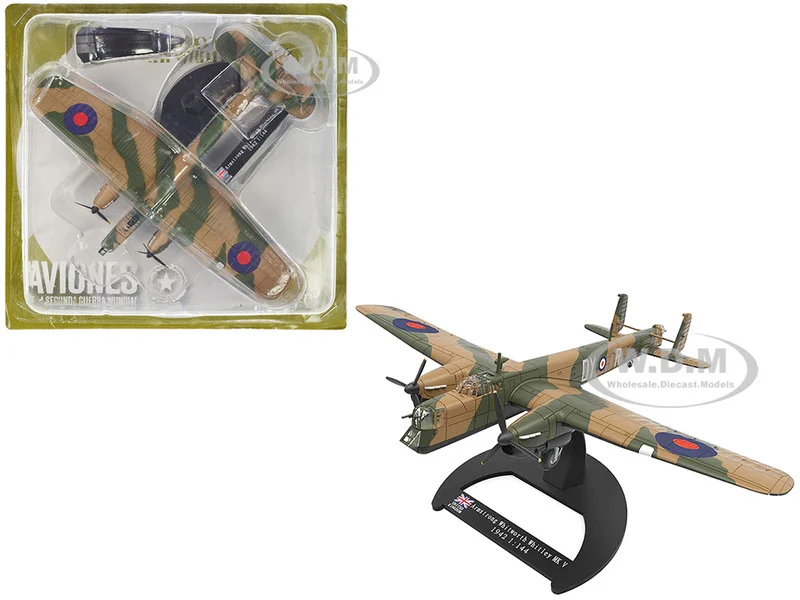 Armstrong Whitworth Whitley Mk.V Bomber Aircraft "No. 102 Squadron, RAF Driffield" Royal Air Force (1940) "Planes of World War II" Series 1/144 Diecast Model Airplane by Luppa - Military Models