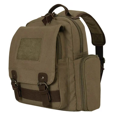 Canvas Sling Backpack - Olive Drab