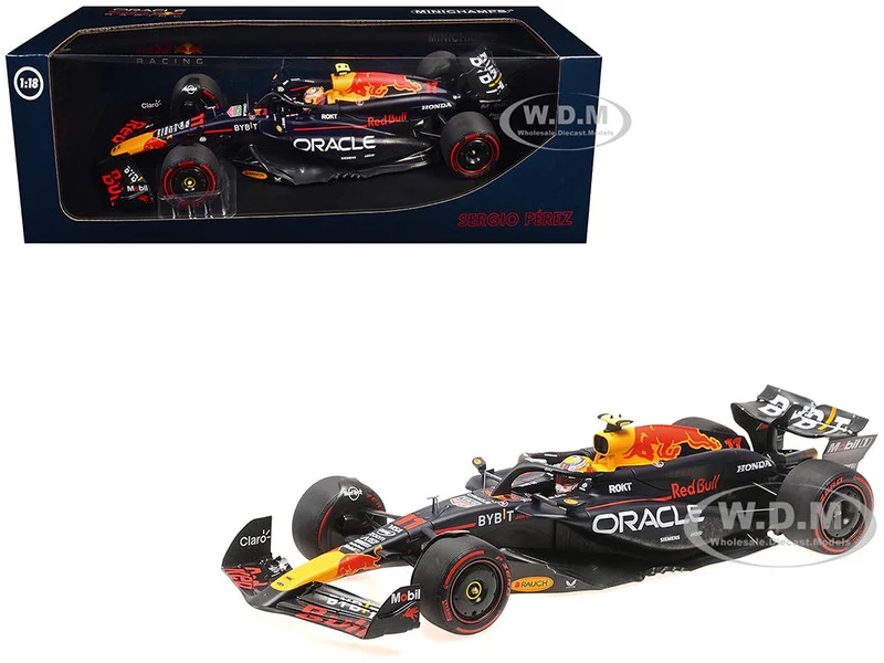 Red Bull Racing RB20 #11 Sergio Perez "Oracle" 2nd Place F1 Formula One "Bahrain GP" (2024) with Driver Limited Edition to 180 pieces Worldwide 1/18 Diecast Model Car by Minichamps - Formula 1 Models