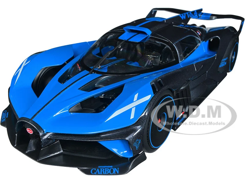 Bugatti Bolide Blue and Carbon Gray 1/18 Diecast Model Car by Bburago - Bugatti Models