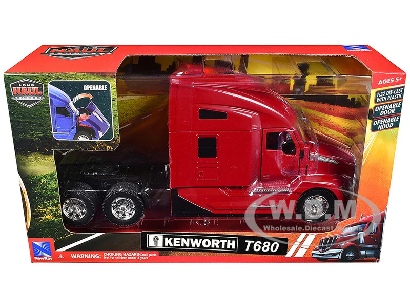 Kenworth T680 Truck Tractor Red "Long Haul Truckers" Series 1/32 Diecast Model by New Ray - Kenworth Models
