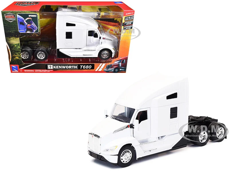 Kenworth T680 Truck Tractor White "Long Haul Truckers" Series 1/32 Diecast Model by New Ray - Kenworth Models