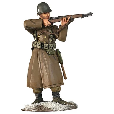 101st Airborne - Firing M1 Garand in Great Coat 1/30 Figure