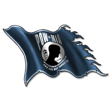 POW/MIA Tattered Flag Metal Sign - Vintage Sign Co.