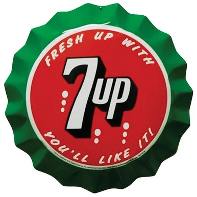 7Up Bottlecap Metal Sign SYSU5 - 7Up Bottlecap Metal Sign