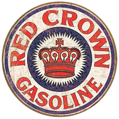 Red Crown Gasoline Metal Sign - Desperate Enterprises