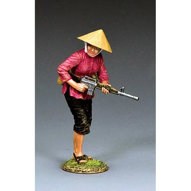 Female Viet Cong with M16 Rifle 1/30 Figure - King and Country