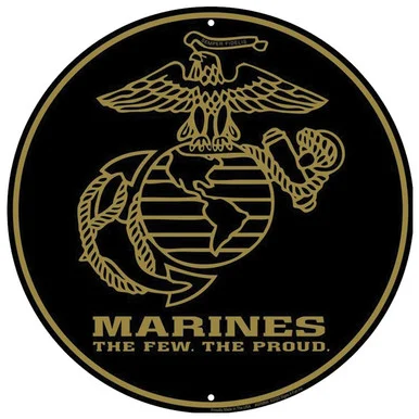 Military Round Sign Marines - Signs 4 Fun