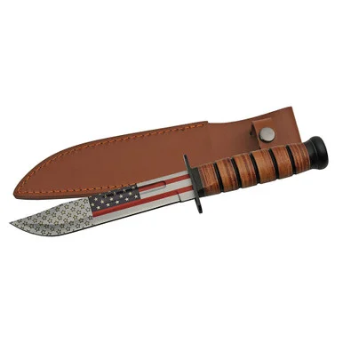 World War II Combat Fighter Knife with Flag and Sheath - SZCO Supplies