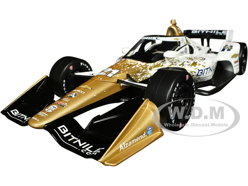 Dallara IndyCar #21 Rinus VeeKay "Bitnile" Ed Carpenter Racing (Road Course Configuration) "NTT IndyCar Series" (2023) 1/18 Diecast Model Car by Greenlight - Indy Car Models