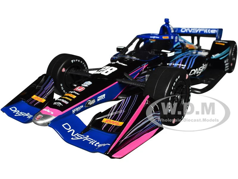 Dallara IndyCar #28 Romain Grosjean "DNSFilter" Andretti Autosport (Road Course Configuration) "NTT IndyCar Series" (2023) 1/18 Diecast Model Car by Greenlight - Indy Car Models