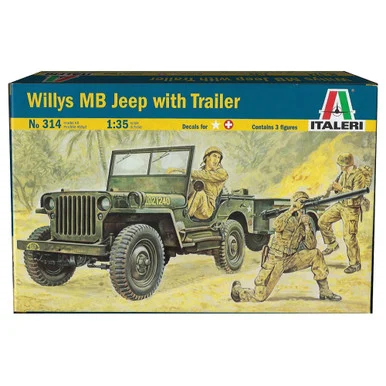 Willys MB Jeep W/ Trailer 1/35 Kit - Italeri