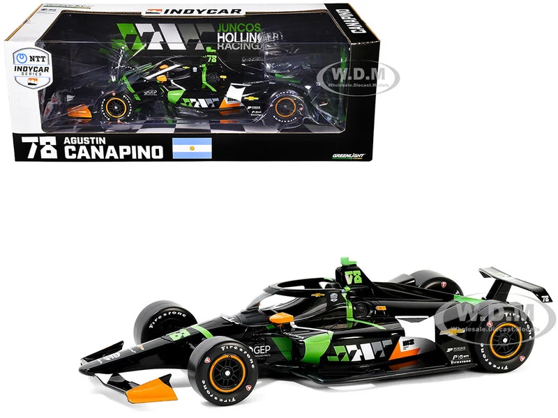 Dallara IndyCar #78 Agustin Canapino "JHR" Juncos Hollinger Racing "NTT IndyCar Series" (2024) 1/18 Diecast Model Car by Greenlight - Indy Car Models