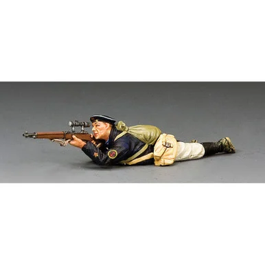 Red Navy Lying Prone Sniper 1/30 Figure - King and Country