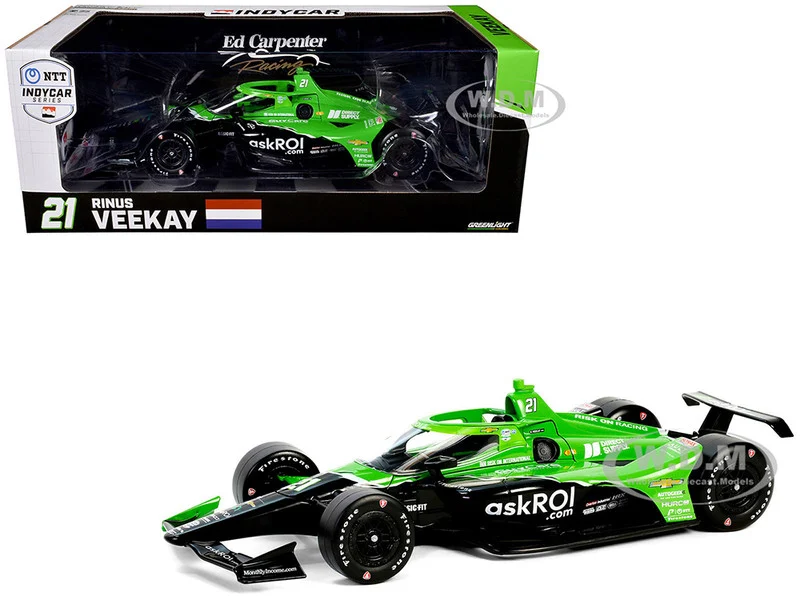 Dallara IndyCar #21 Rinus VeeKay "Risk On International" Ed Carpenter Racing "NTT IndyCar Series" (2024) 1/18 Diecast Model Car by Greenlight - Indy Car Models
