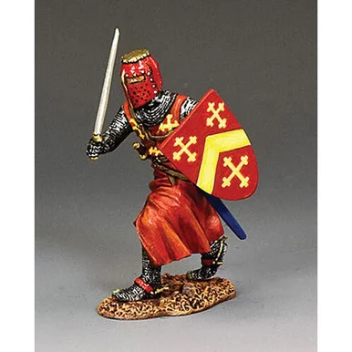 Fighting Crusader Knight w/Sword 1/30 Figure - King and Country