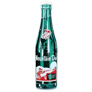 Mountain Dew Bottle Cut-out Metal Sign