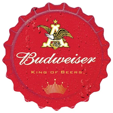 Budweiser Bottle Cap Sign - Desperate Enterprises