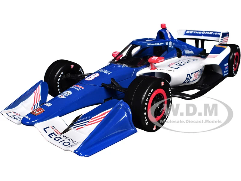 Dallara IndyCar #8 Linus Lundqvist "The American Legion" Chip Ganassi Racing (Road Course Configuration) "NTT IndyCar Series" (2024) 1/18 Diecast Model Car by Greenlight - Indy Car Models
