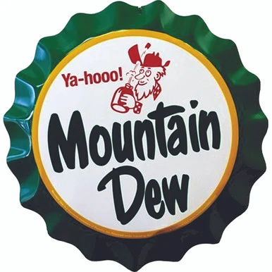 Mountain Dew Bottle Cap Metal Sign - Signs 4 Fun