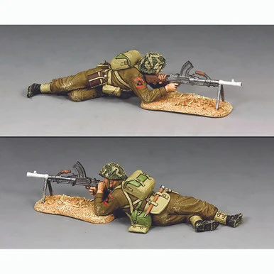Lying Prone Bren Gunner on Sand 1/30 Figure - King and Country