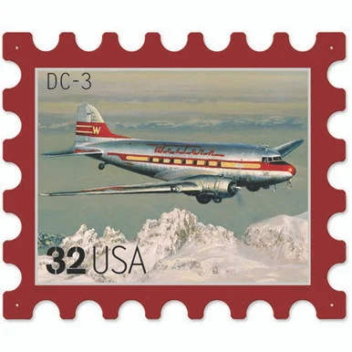 Western Airlines - DC-3 Metal Sign