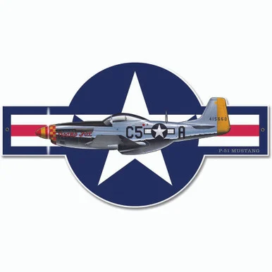 P-51 Vintage Mustang Metal Sign