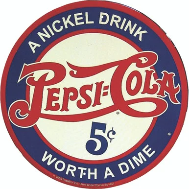 Pepsi Nickel Drink Metal Sign - Signs 4 Fun