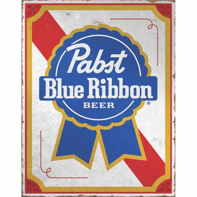 Pabst Blue Ribbon Metal Sign - Desperate Enterprises