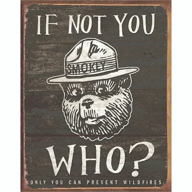 Smokey The Bear If Not You, Who? Metal Sign - Desperate Enterprises