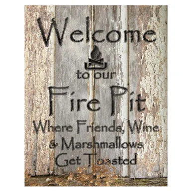 Welcome to our Firepit Metal Sign - Desperate Enterprises