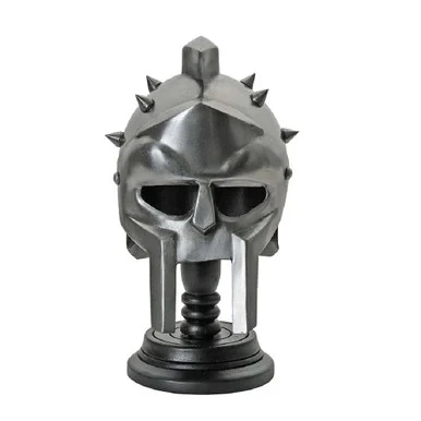 Miniature Gladiator Helmet with Stand - Silver