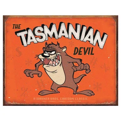 Tasmanian Devil 16 x 12.5 Metal Sign - Desperate Enterprises