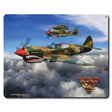 P-40 Flying Tigers 15" x 12" Metal Sign