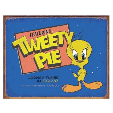 Tweety Pie Metal Sign - Desperate Enterprises