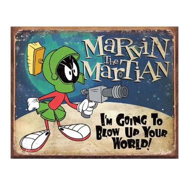 Marvin the Martian Metal Sign - Desperate Enterprises