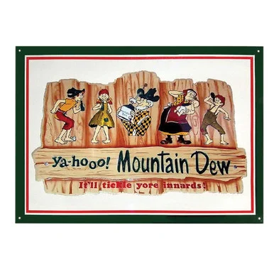 Mountain Dew Fence & Folks Metal Sign - Signs 4 Fun