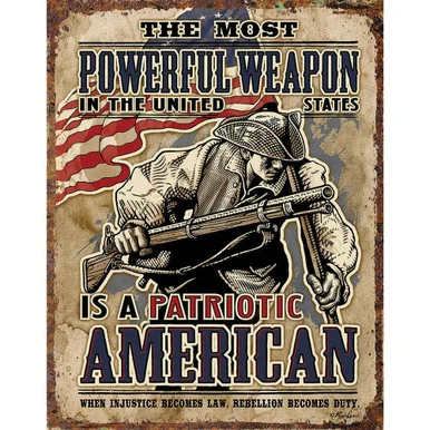 American Patriot Metal Sign - Desperate Enterprises