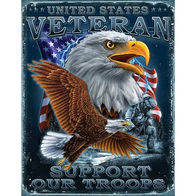 United States Veteran Metal Sign - Desperate Enterprises