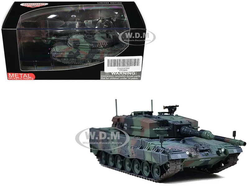 Leopard 2A4 Main Battle Tank with Snorkel "NATO Camouflage" German Army "Armor Premium" Series 1/72 Diecast Model by Panzerkampf - Military Models