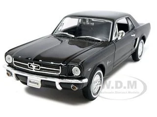 1964 1/2 Ford Mustang Coupe Hard Top Black 1/24 Diecast Model Car by Welly - Ford Models