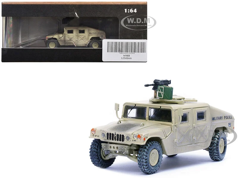 M988 Modern 4×4 Utility Vehicle with Grenade Launcher Desert Sand "Military Police, 4th Traffic Platoon, A company, 92nd MP Battalion 89th MP Brigade Ad Daman Saudi Arabia Gulf War" (1990) "Military Miniature" Series 1/64 Diecast Model by Panzerkampf - Mil