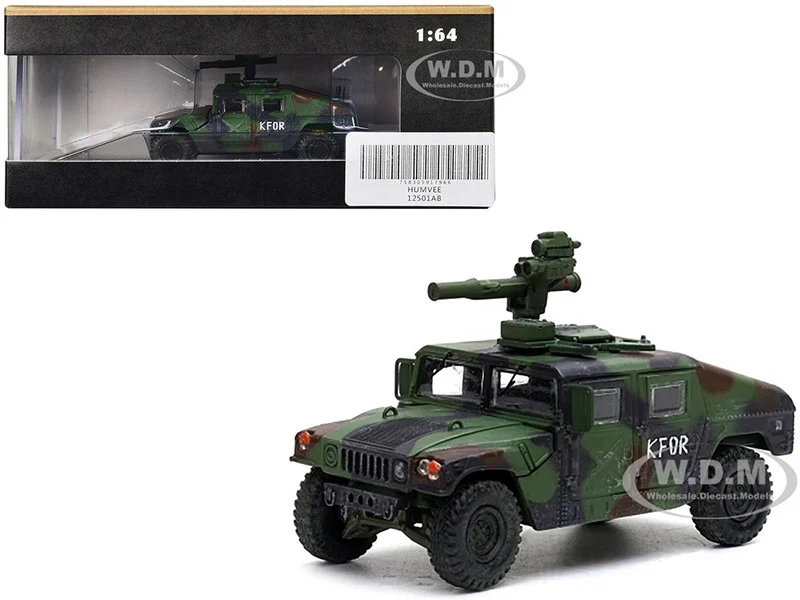 M1046 HUMVEE Tow Missile Carrier Green Camouflage "3rd Battalion, 8th Marine Regiment, Kosovo Force (KFOR)" (1999) "Military Miniature" Series 1/64 Diecast Model by Panzerkampf - Military Models