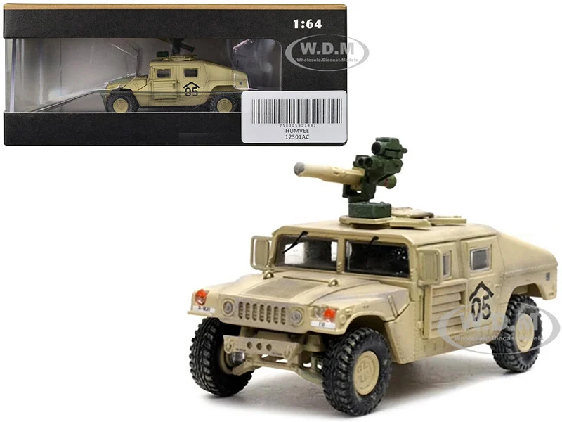 M1046 HUMVEE Tow Missile Carrier Desert Camouflage "E Troop, 9th Regiment, 2nd Brigade Combat Team, 3rd Infantry Division (Mechanized), Iraq" (2003) "Military Miniature" Series 1/64 Diecast Model by Panzerkampf - Military Models