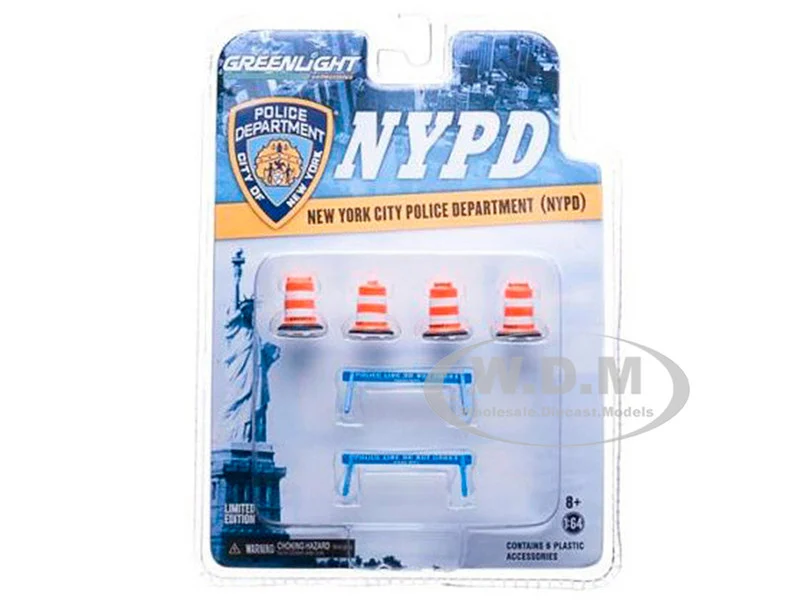 NYPD Accessory Pack 6pc Set Series 1 For 1/64 Model Cars by Greenlight - Accessories